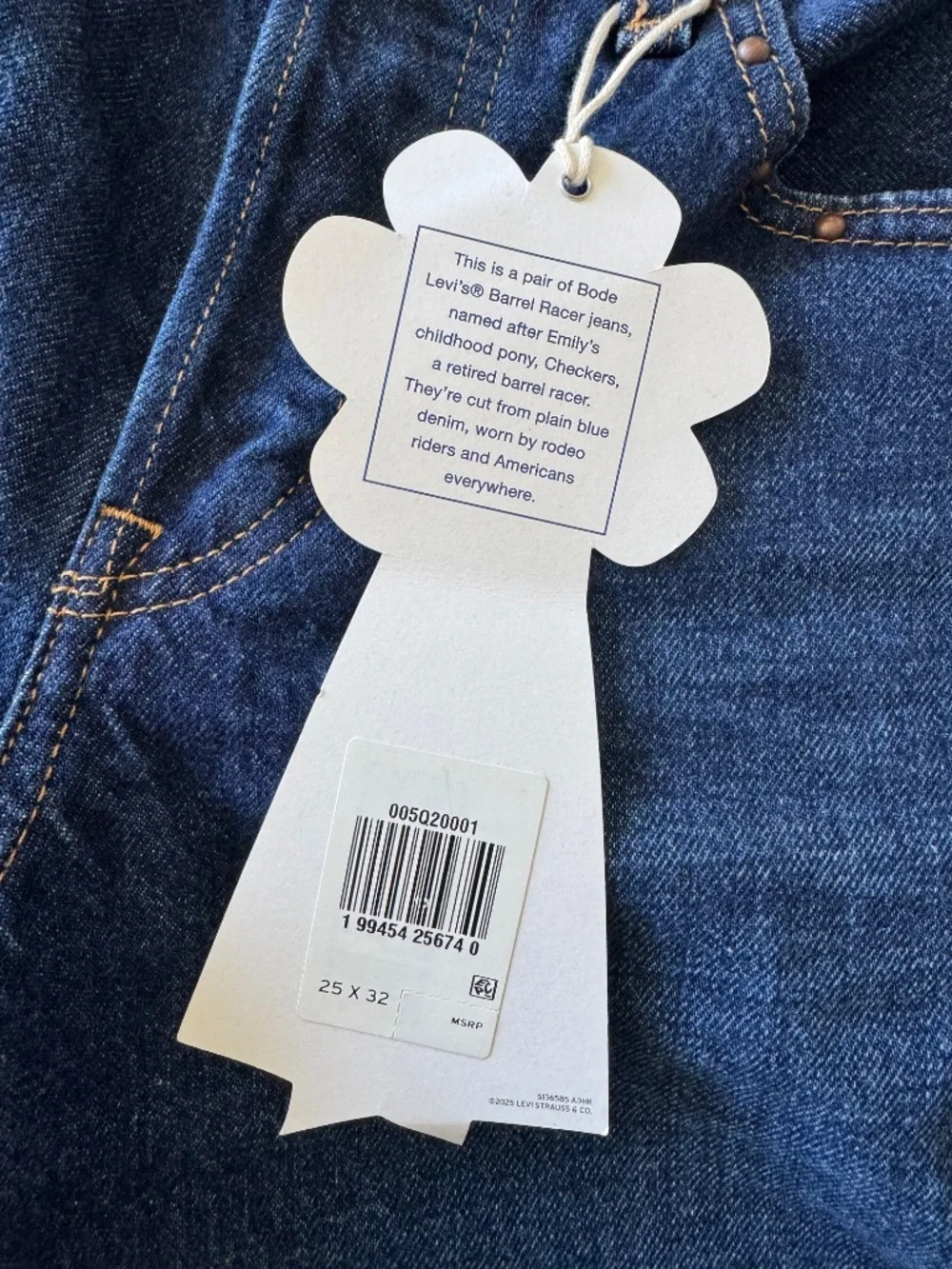 BODE x Levi’s Barrel Racer Jeans W25 L32 NEW with Tags + Bode Bag - Picture 5 of 12